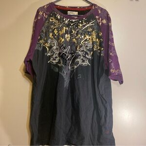 Vtg Ruthless Art Graphic SS‎ Tee Gothic Hip Hop Street Wear Y2K Grunge Sz 3X